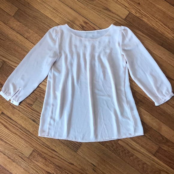 Ann Taylor LOFT sheer peachy pink blouse xs - Picture 5 of 7